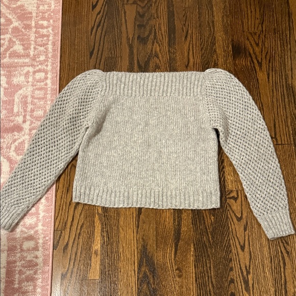 LoveShackFancy Off-Shoulder Sweater - Light Gray - Picture 7 of 8